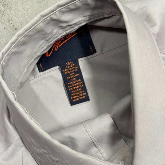 Egara Dress Shirt Skinny Fit Stretch Long Sleeve Cotton Grey 15 1/2 Medium - Picture 6 of 6